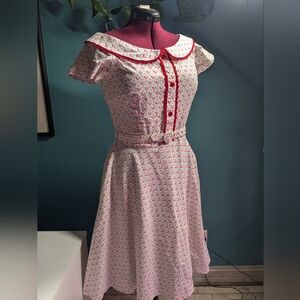 Cute red and white pin up dress